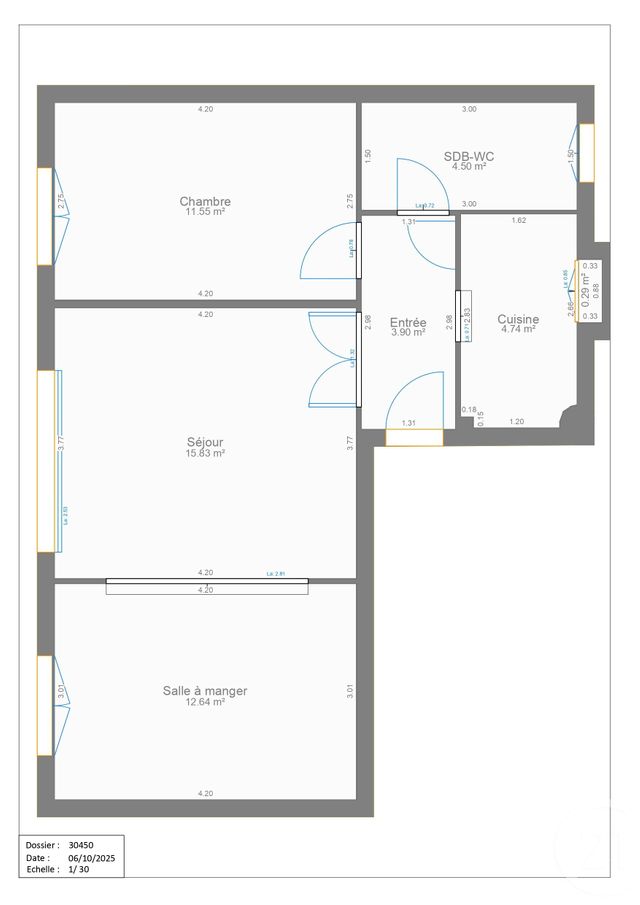 Appartement F3 à vendre - 3 pièces - 53.16 m2 - PARIS - 75016 - ILE-DE-FRANCE - Century 21 Auteuil Seine