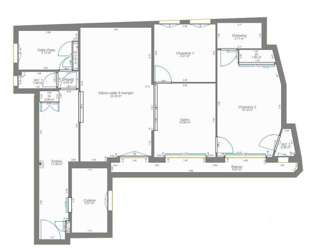 Appartement F3 à louer - 3 pièces - 85.29 m2 - PARIS - 75016 - ILE-DE-FRANCE - Century 21 Auteuil Seine